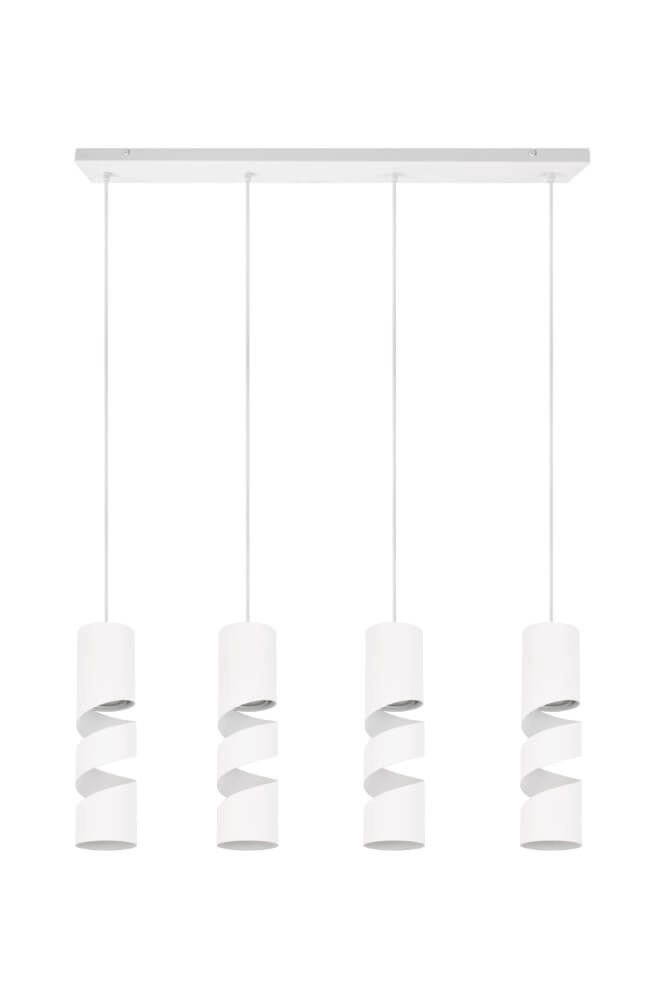 Lampe suspendue tube 4 lumières Stream blanc Trio 4017807613988