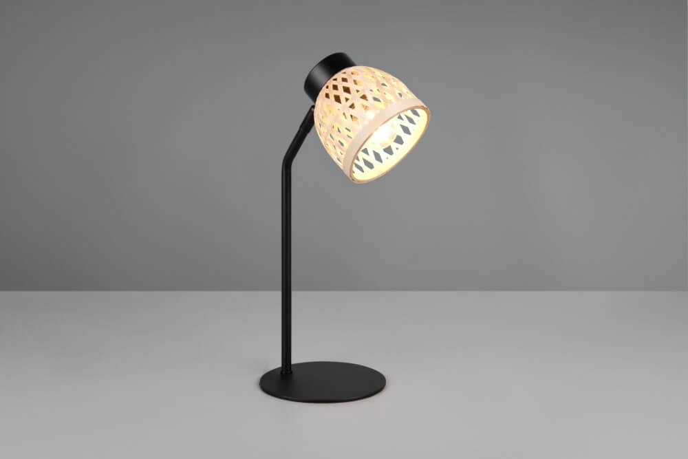Lampe de table noire Laurent avec bouchon de crème Trio 4017807637571