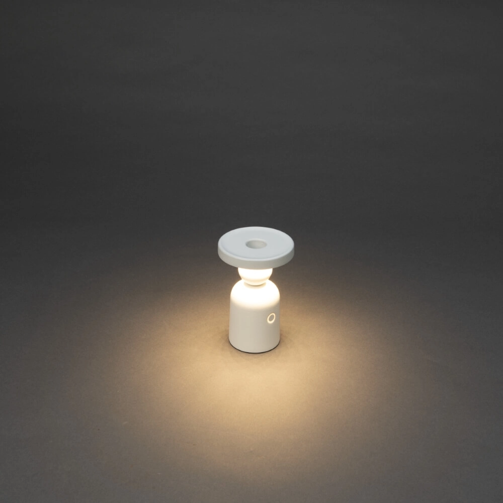 Lampe de table rechargeable Nantes Blanc pour bougeoir KonstSmide 7318307833256