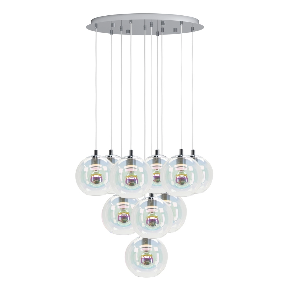 Suspension Ariscani 2 10 lumières chromées Eglo 9008606358113