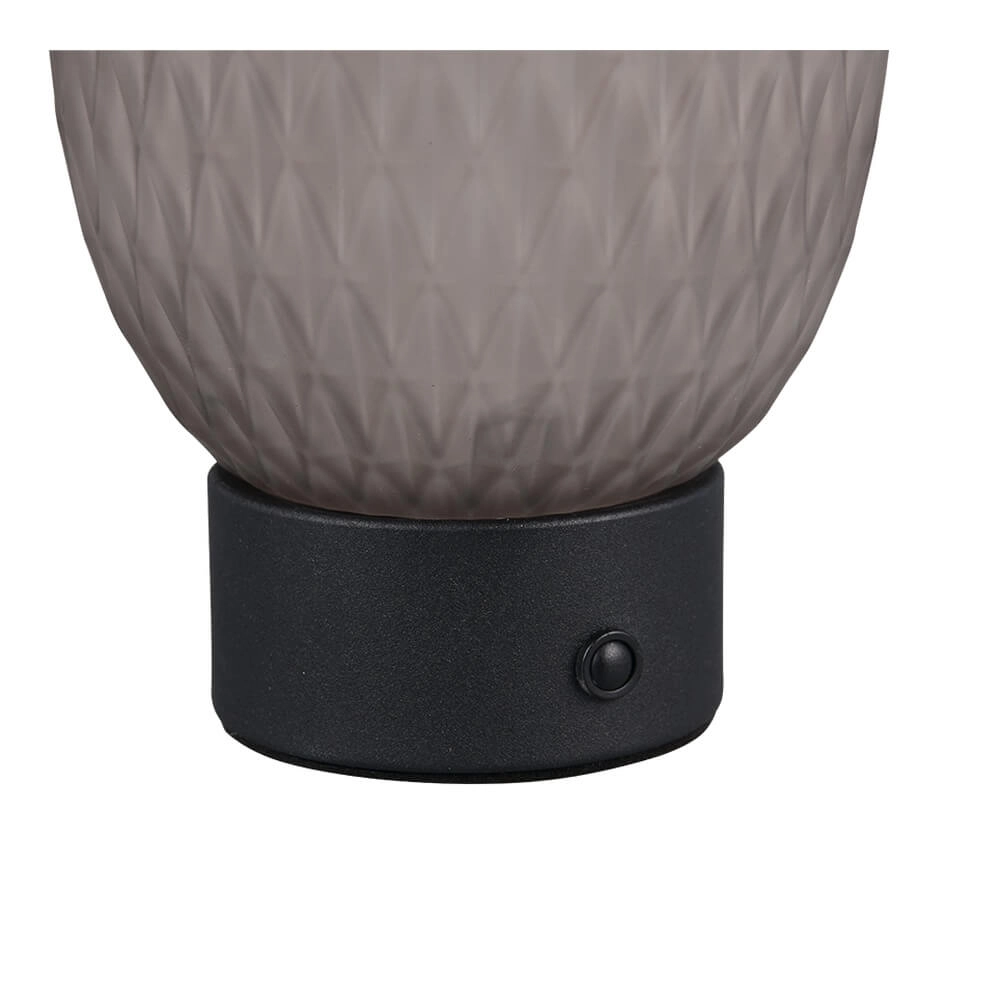 Lampe de table Facette noir avec verre fumé Trio 4017807643589