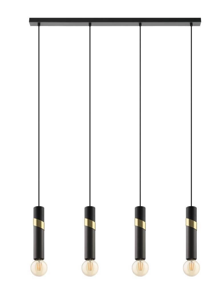 Luminaire suspendu élégant à 4 lumières Cedral noir avec de l'or Luminaire suspendu élégant à 4 lumières Cedral noir avec de l'or