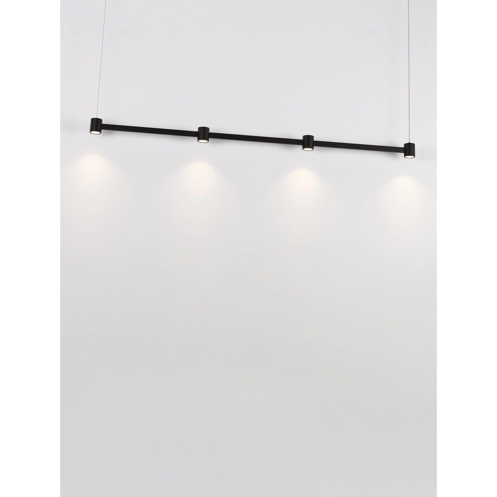 Suspension design Puize 4 lumières noir