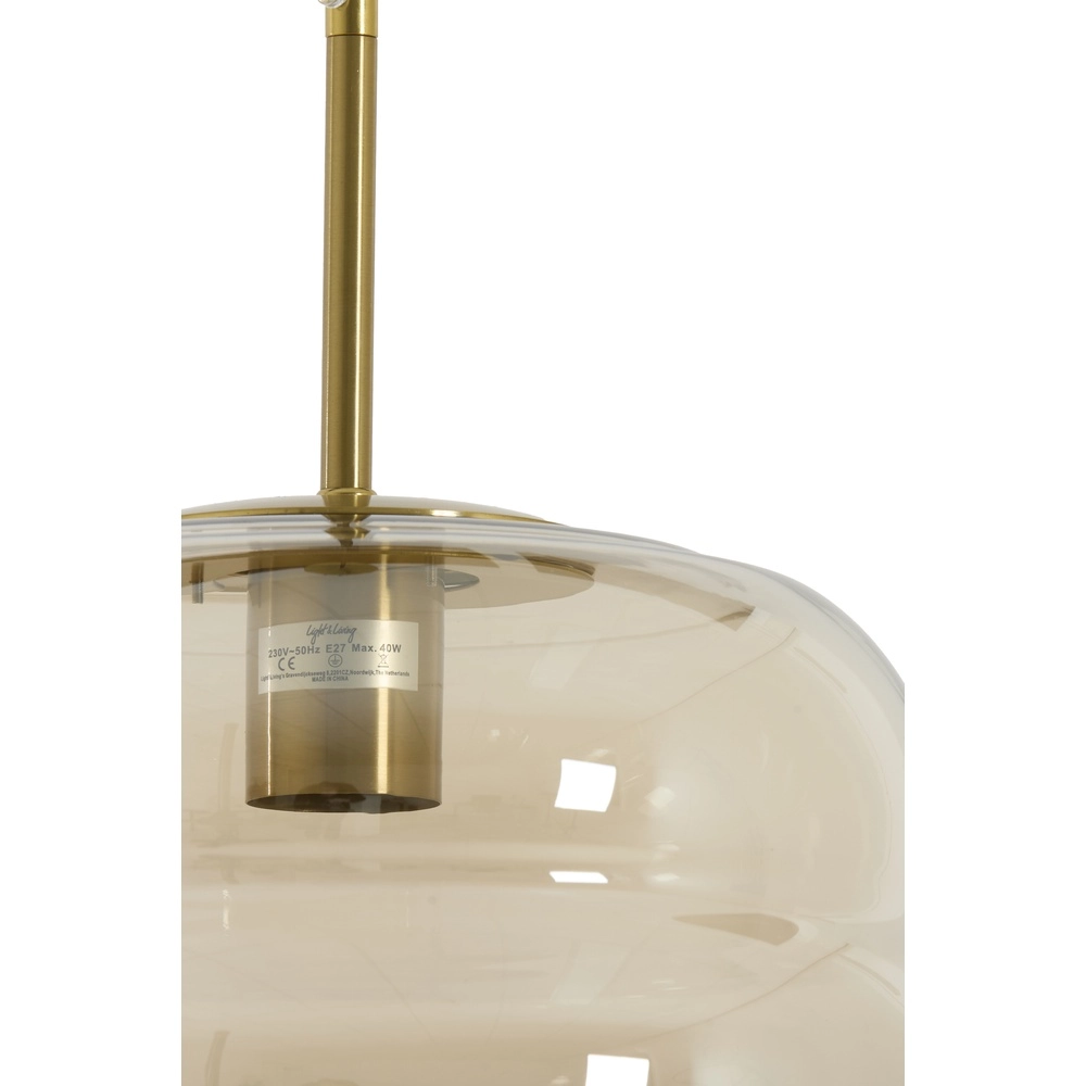 Ø Lampe pendante de 30 cm Misty avec verre ambré Light & Living 8717807645663
