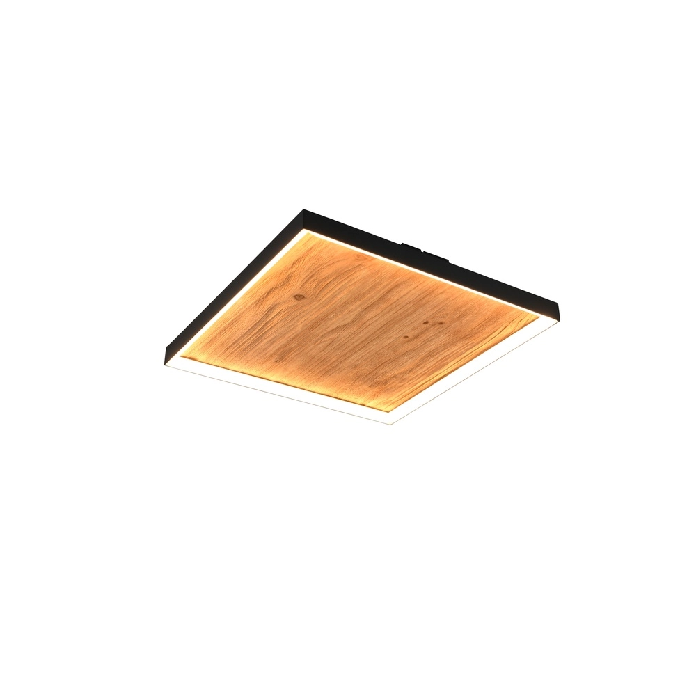 Plafonnier design Kalea noir avec bois