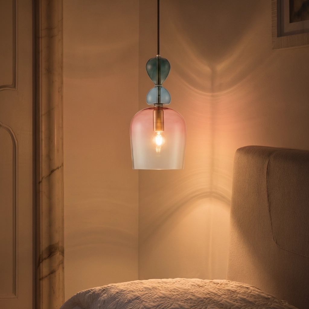 Suspension colorée Murano rose