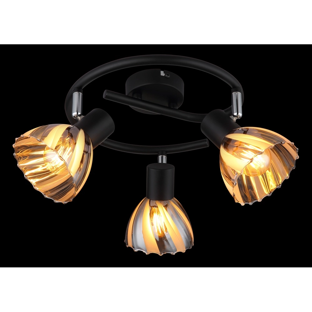 Lampe de plafond à 3 lampes Zachery Noir Globo 9007371525508