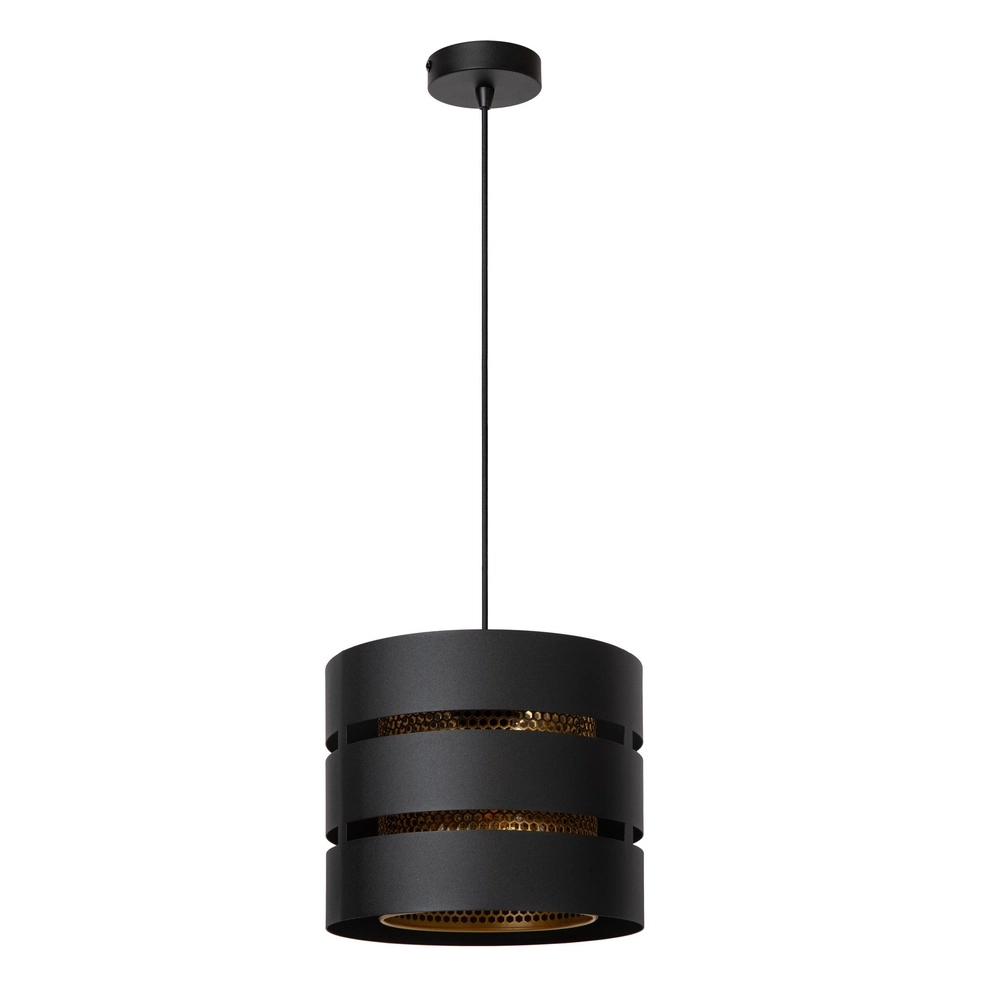 Lampe suspendue Rosas Ø 26 cm noir avec or