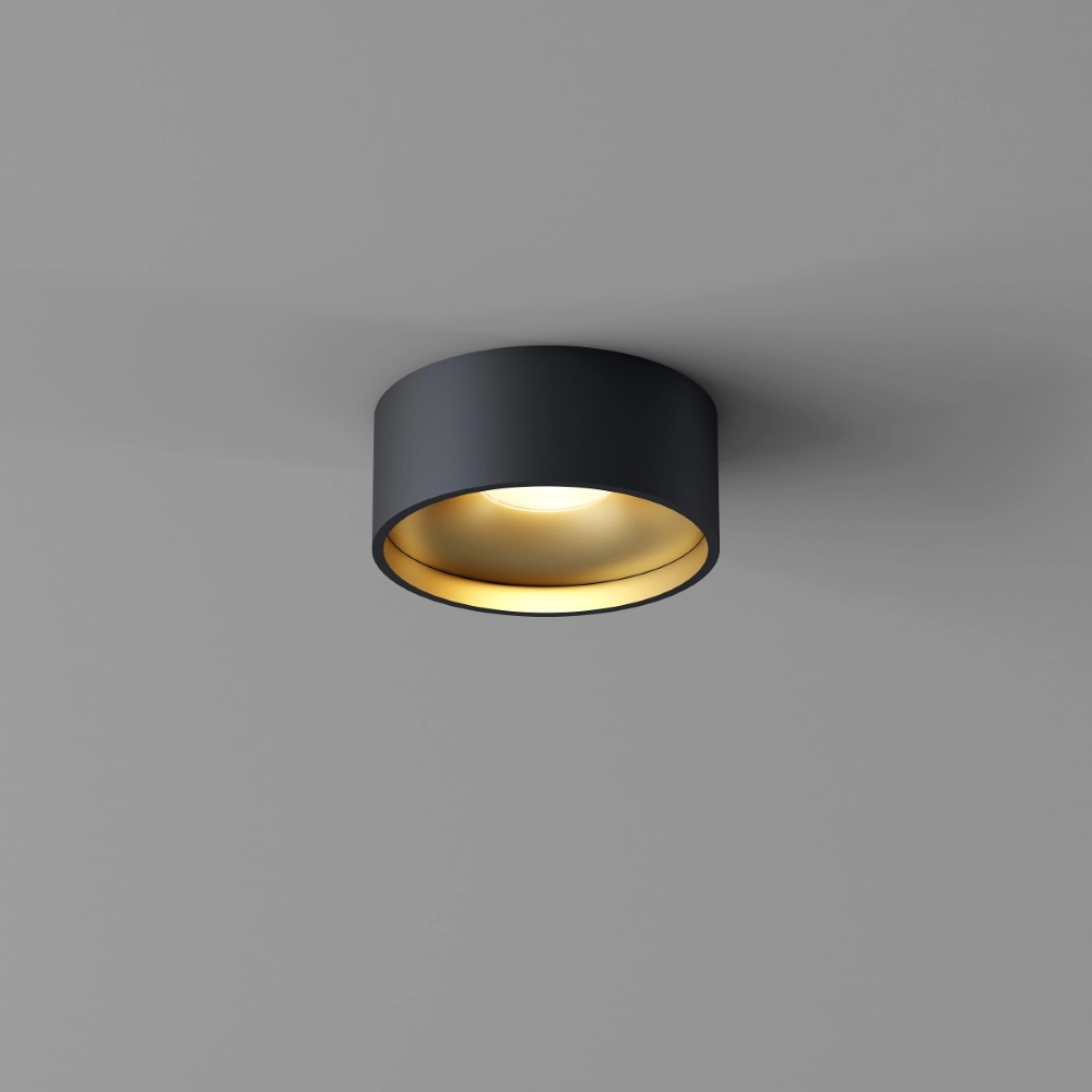 Éclairage de plafond de salle de bain Oran Ø 12cm - Noir/or Artdelight 8720701103900