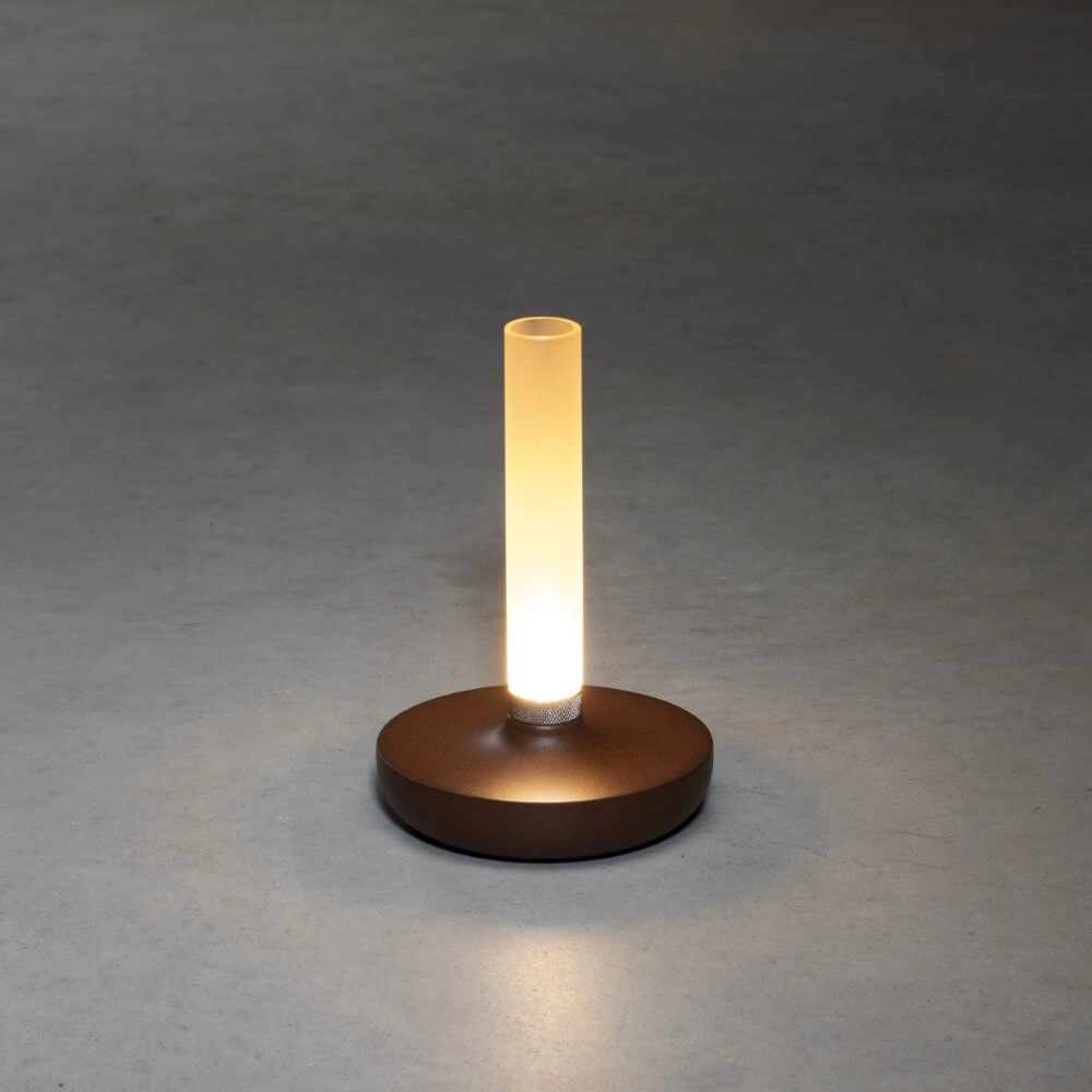 Lampe de table rechargeable Biarritz brun rouille KonstSmide 7318308279732