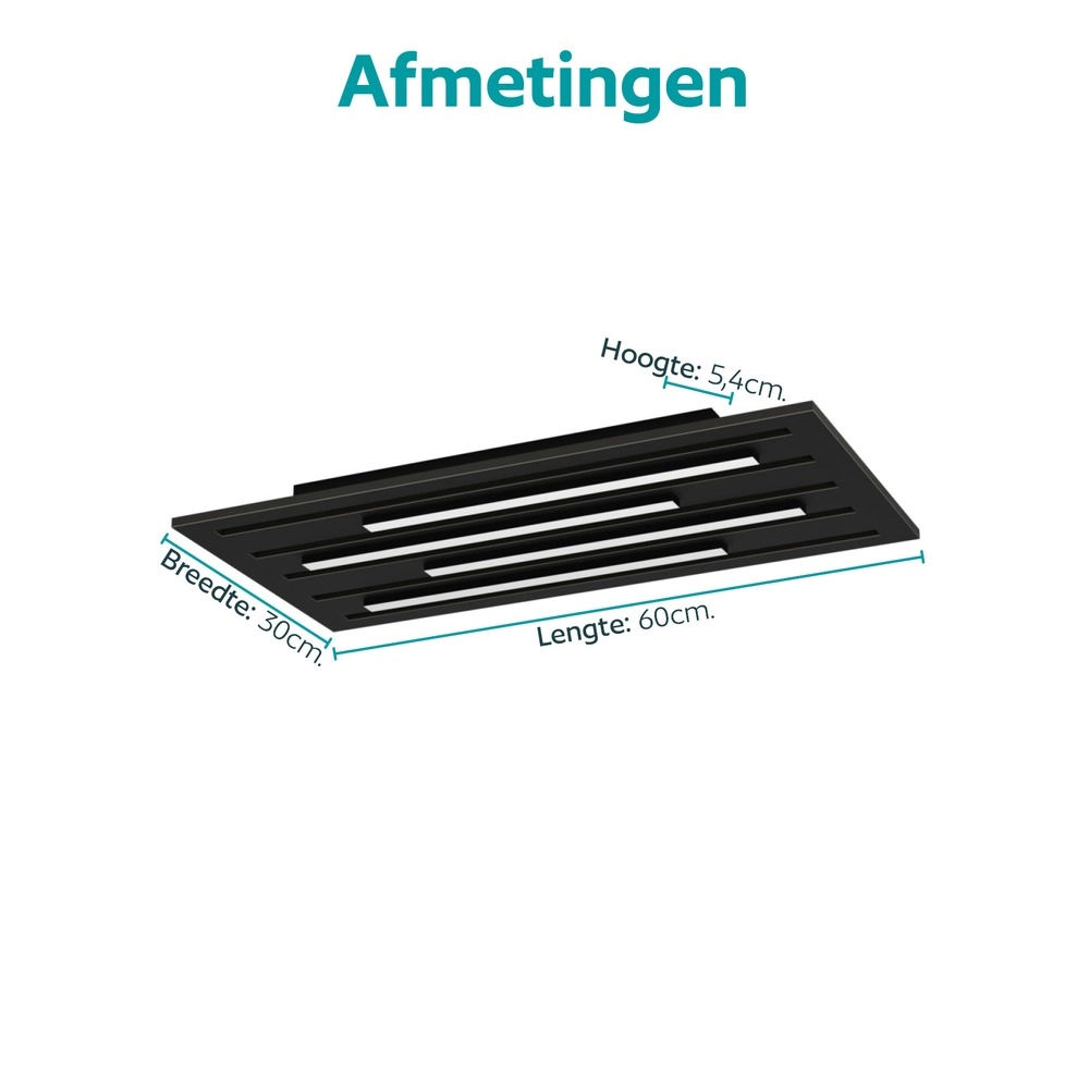 Éclairage de plafond intelligent Pitrignani-Z Rectangle 60 x 30 cm noir Eglo 9008606390540