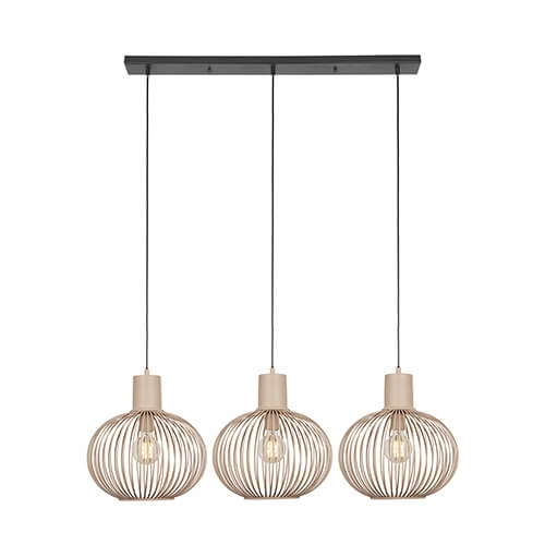 Lampe suspendue pour salle à manger Gila 3 lumières - sable Trio 4017807617580