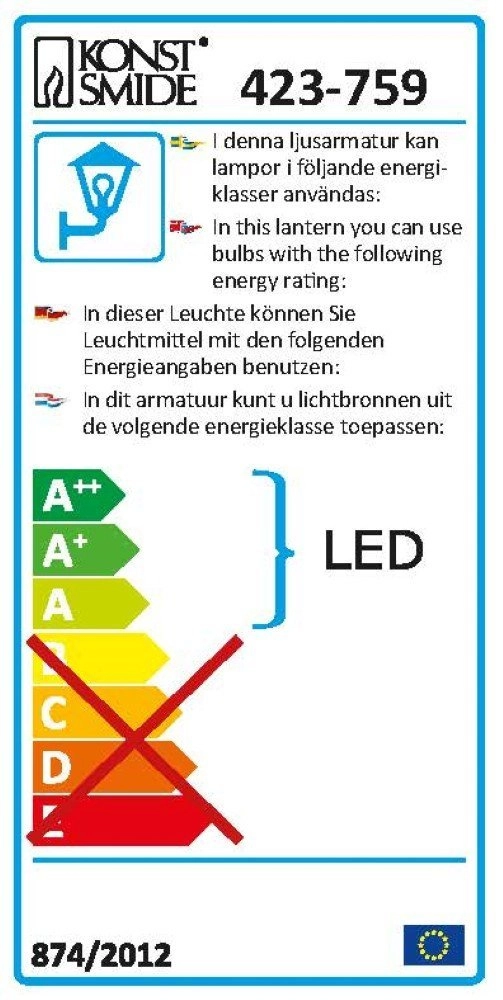 Lampe d'extérieur Vale design KonstSmide 7318304237590