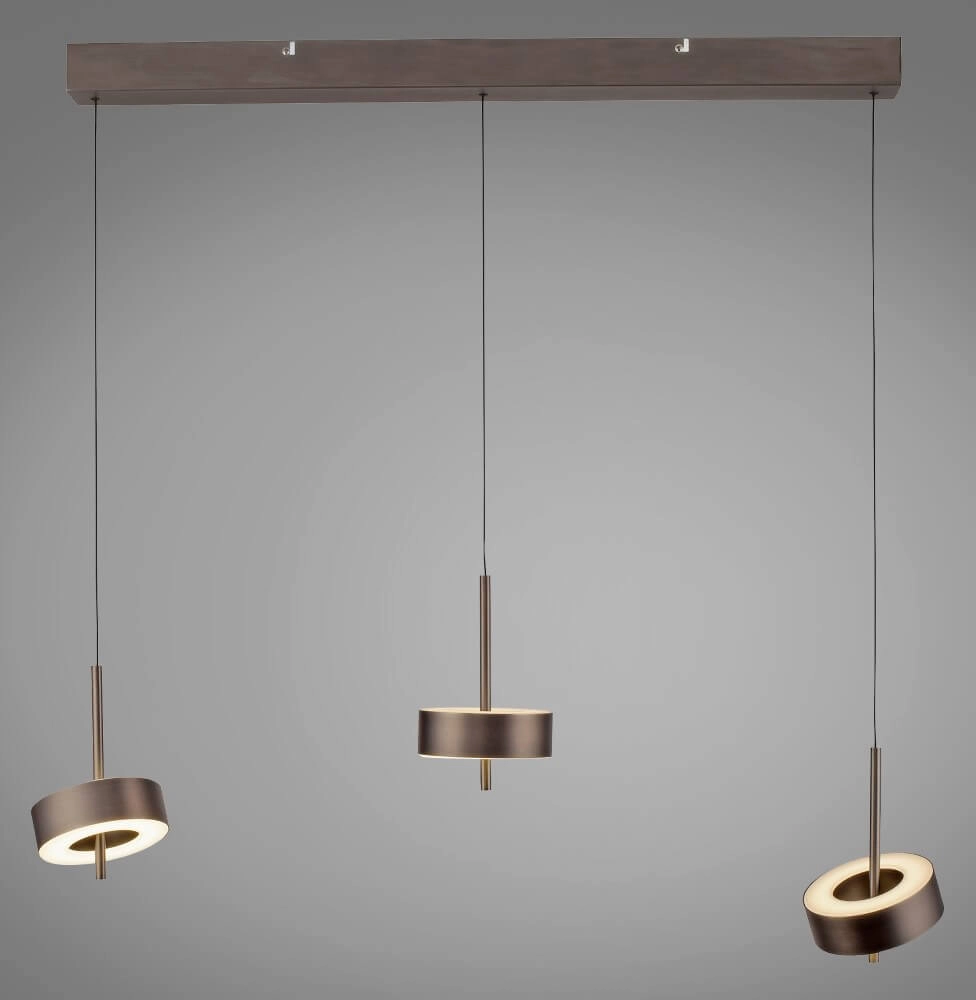 Lampe suspendue 3 lumières Q-Rotate marron moderne Paul Neuhaus 4012248383155