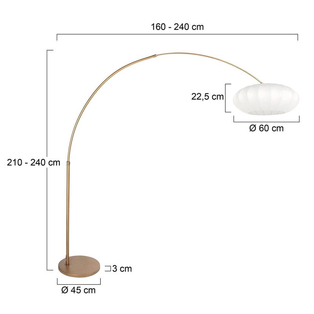 Lampe à arc Sparkled Light bronze avec abat-jour boule blanche Ø 45cm Steinhauer 8712746179897
