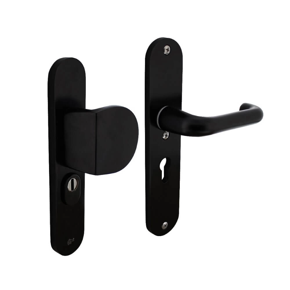 Ferrures de porte d’entrée Vurano Protection anti-traction du noyau PC 55mm aluminium noir