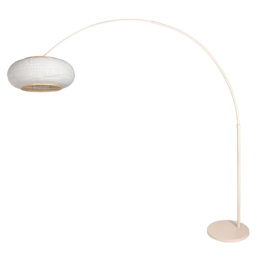 Lampe à arc brun sable Silva Alba avec une teinte blanche Ø60cm Steinhauer 8712746185720