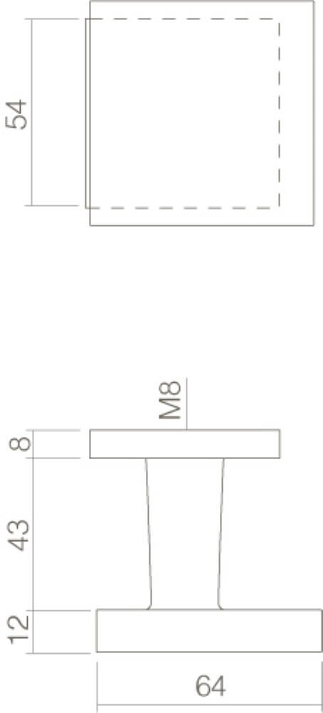 Poignée de porte avant Castor Carré Cropped Noir Intersteel 8714186402979