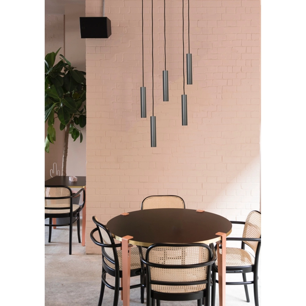 Lampe suspendue Run Plaque ronde Ø50 - 5x GU10 - noire Masterlight 8718121222141