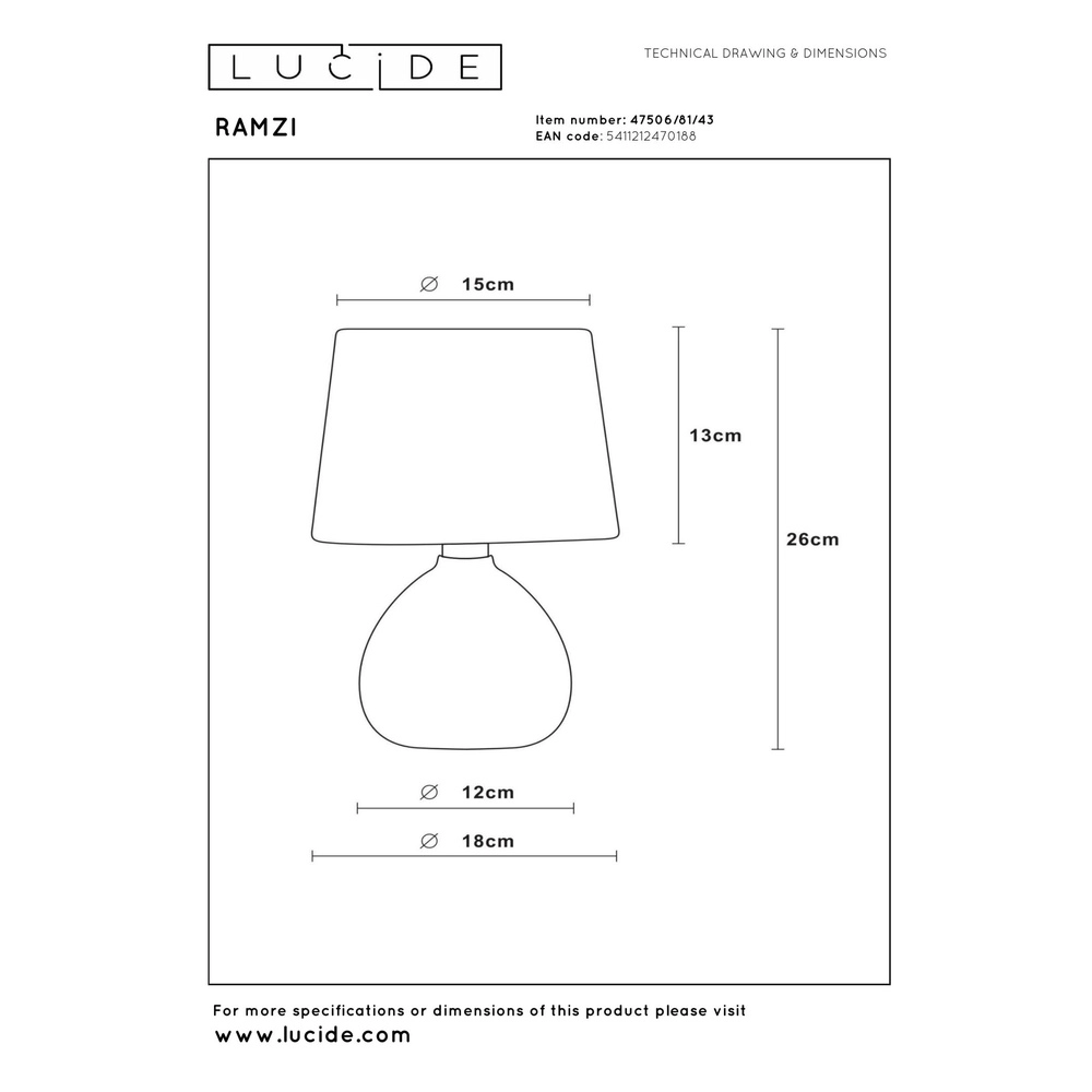 Lampe de table Ramzi Brown Lucide 5411212470188