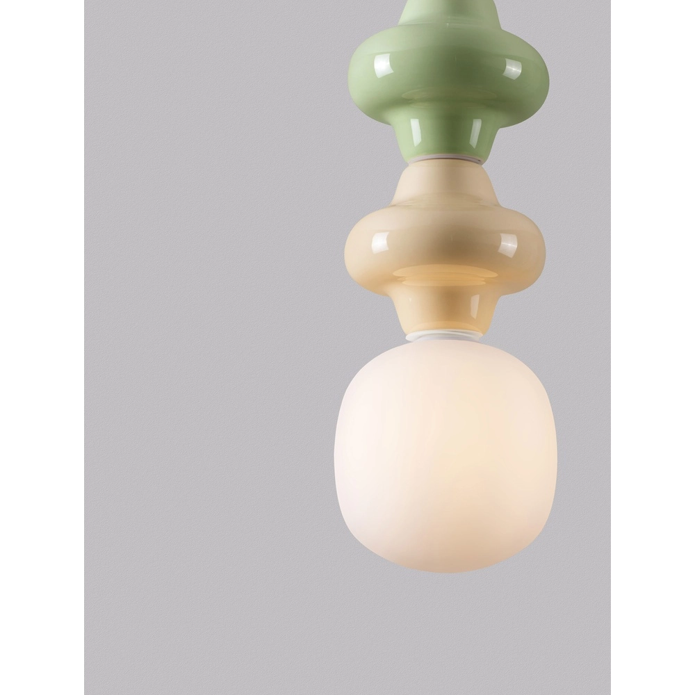 Suspension Clio M céramique verte et jaune