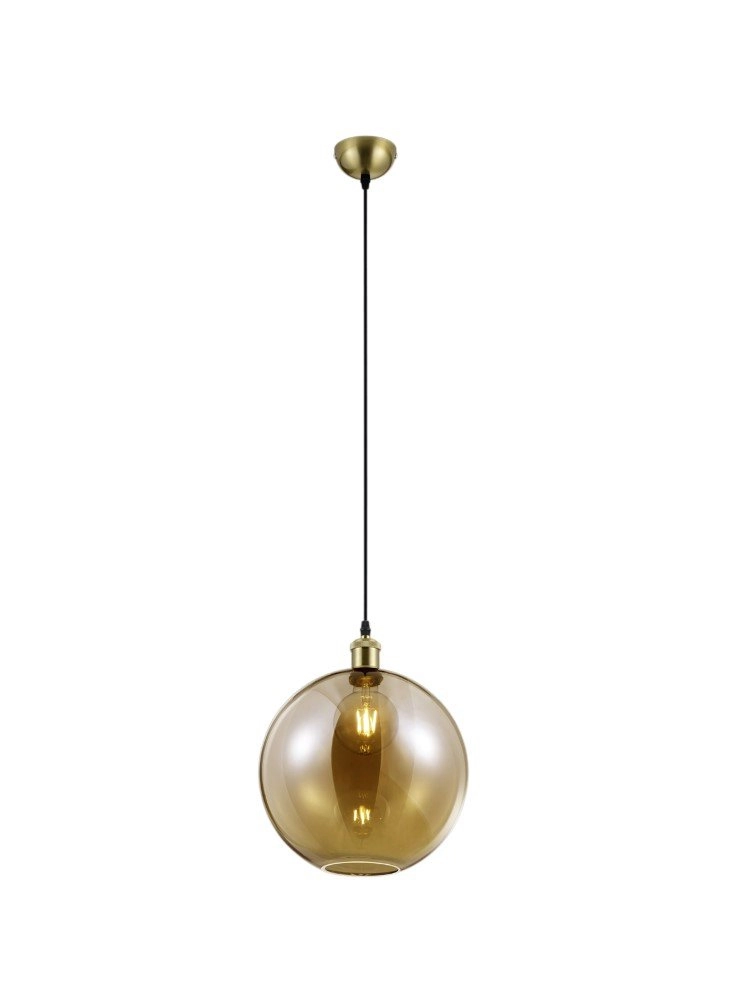 Lampe ampoule Ø 30cm Dino met amber glas Trio 4017807466003