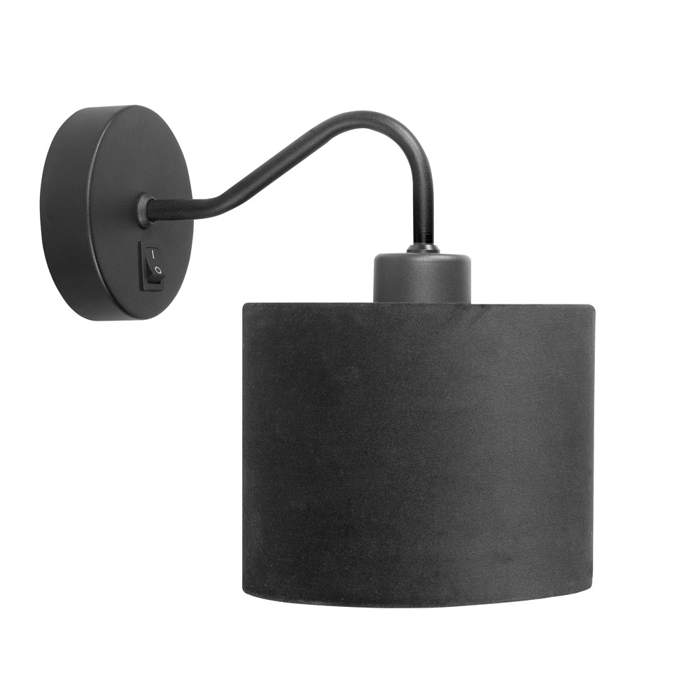 Applique murale Collo noir avec interrupteur avec capuchon
