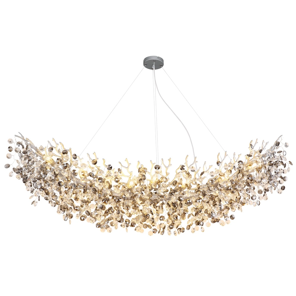 Lampe suspendue Queena Gris argenté 150 cm Globo 9007371533695