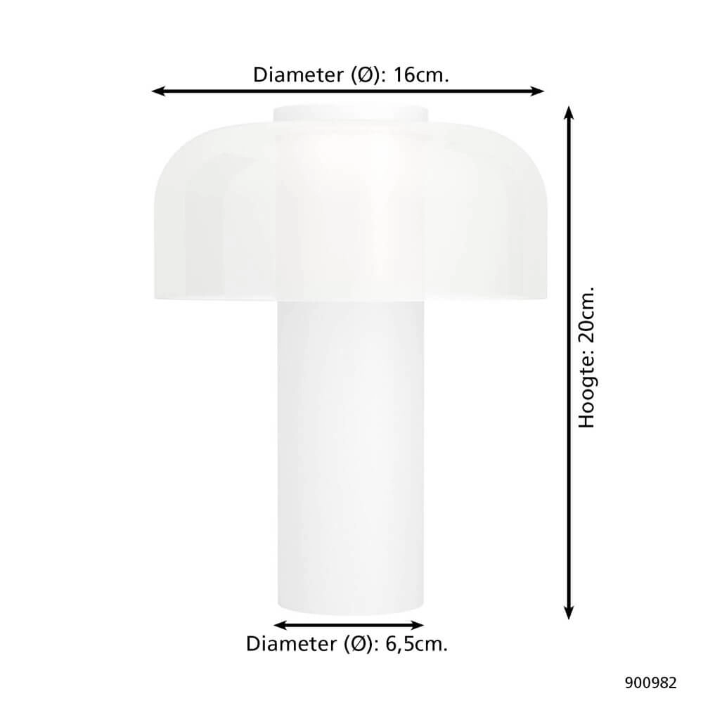 Lampe de table design Ponente blanc Eglo 9008606297856