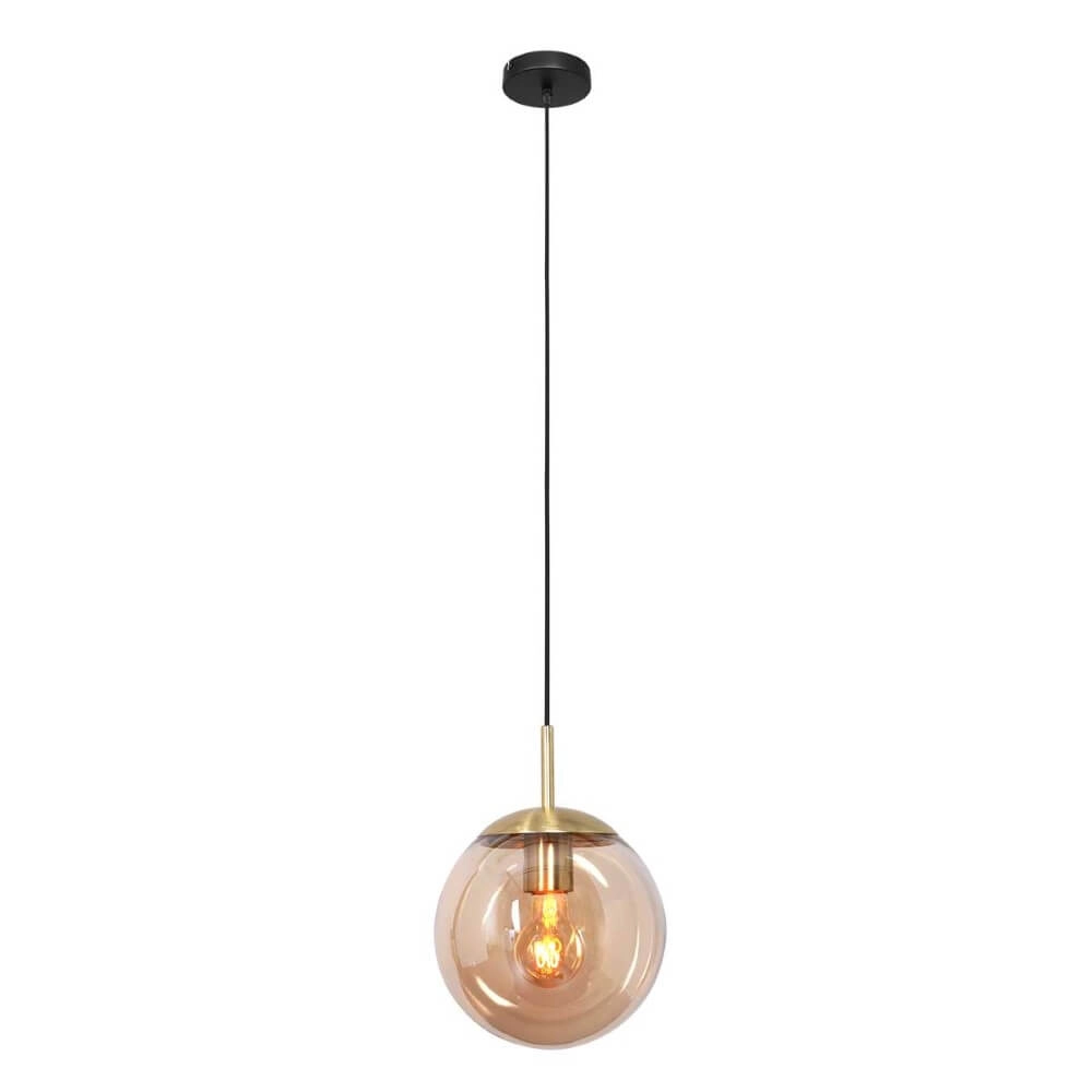 Lampe à suspension en verre doré Bolique Ø 30 cm Steinhauer 8712746166392