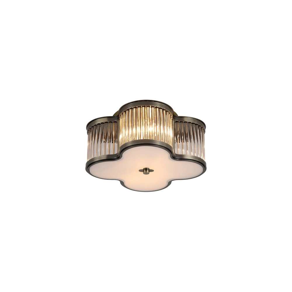 Plafonnier Lotus laiton antique Ø 32cm Searchlight 5053423302133