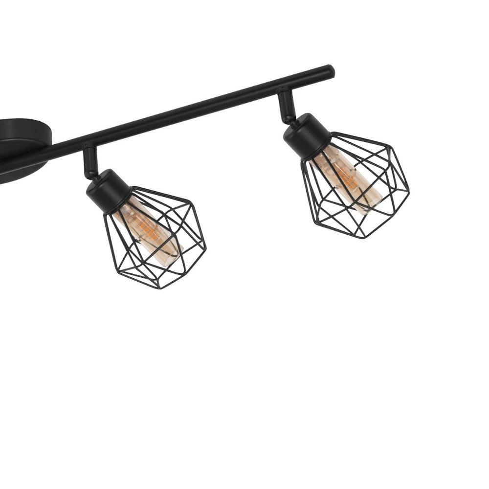 Spotlight Zapata 1 4 lumières noir avec verre ambré Eglo 9002759327675