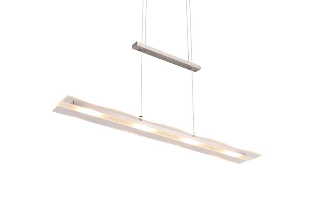 Lampe à suspension en verre Milos nickel Trio 4017807588262