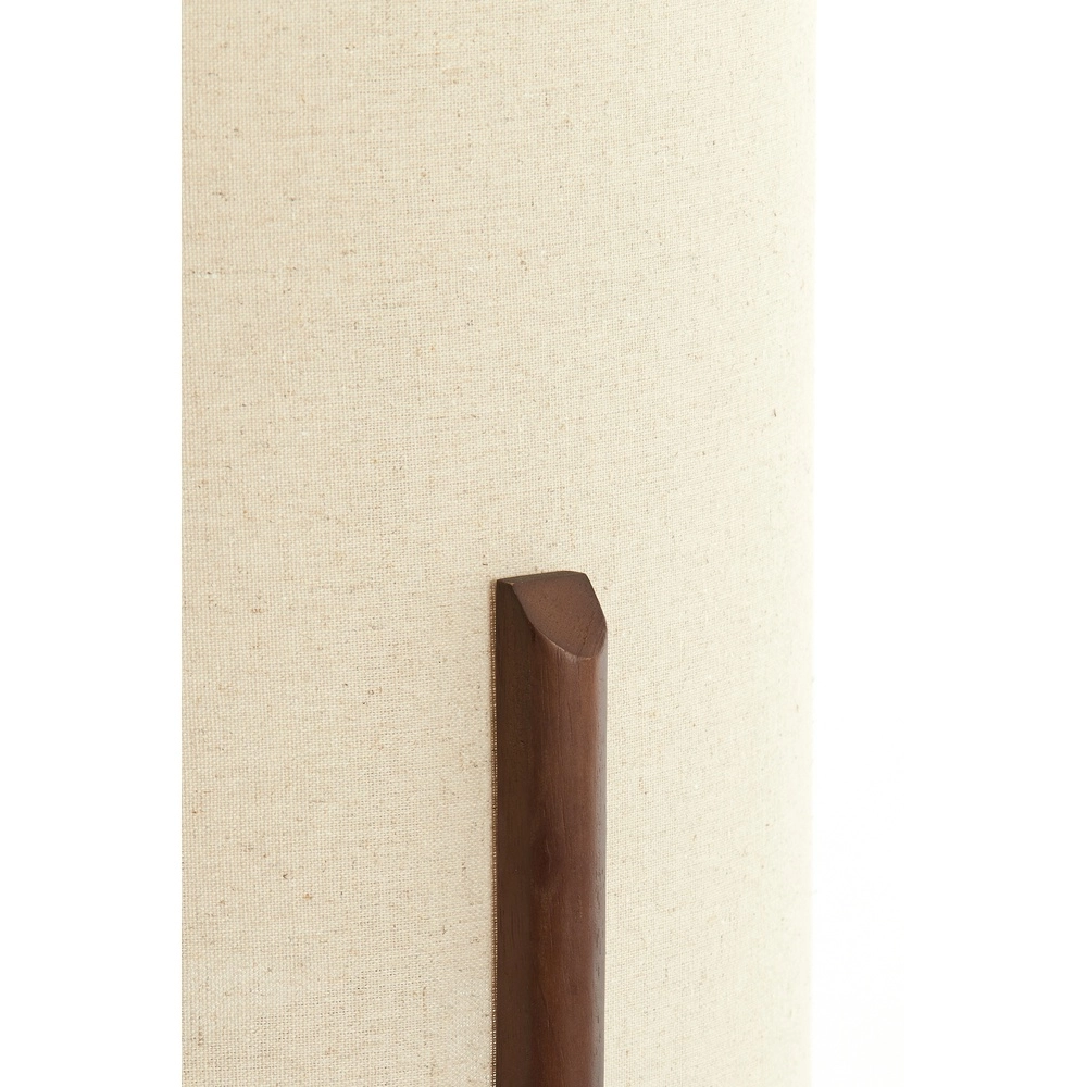 Lampe de table Litto Ø 22cm - noyer avec lin naturel Light & Living 8717807792671