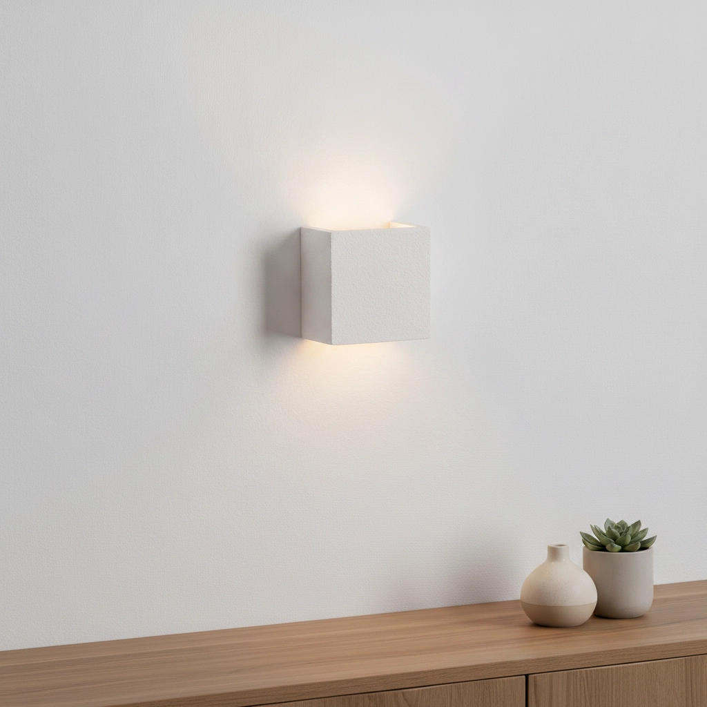 Applique murale carrée Sensia blanc 12,5 cm