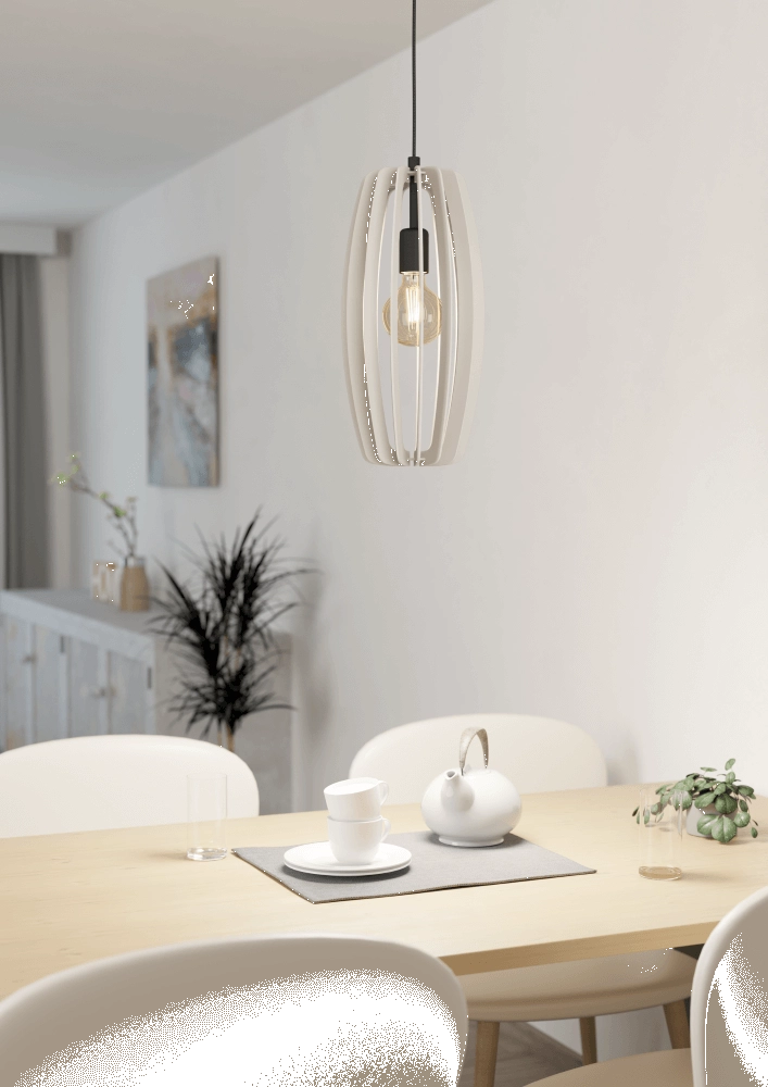 Lampe suspendue blanche Bajazzara Ø 26 cm Eglo 9008606244324