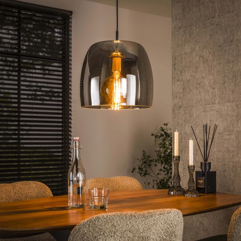 Lampe suspendue en verre Drift Ø 35cm - verre fumé