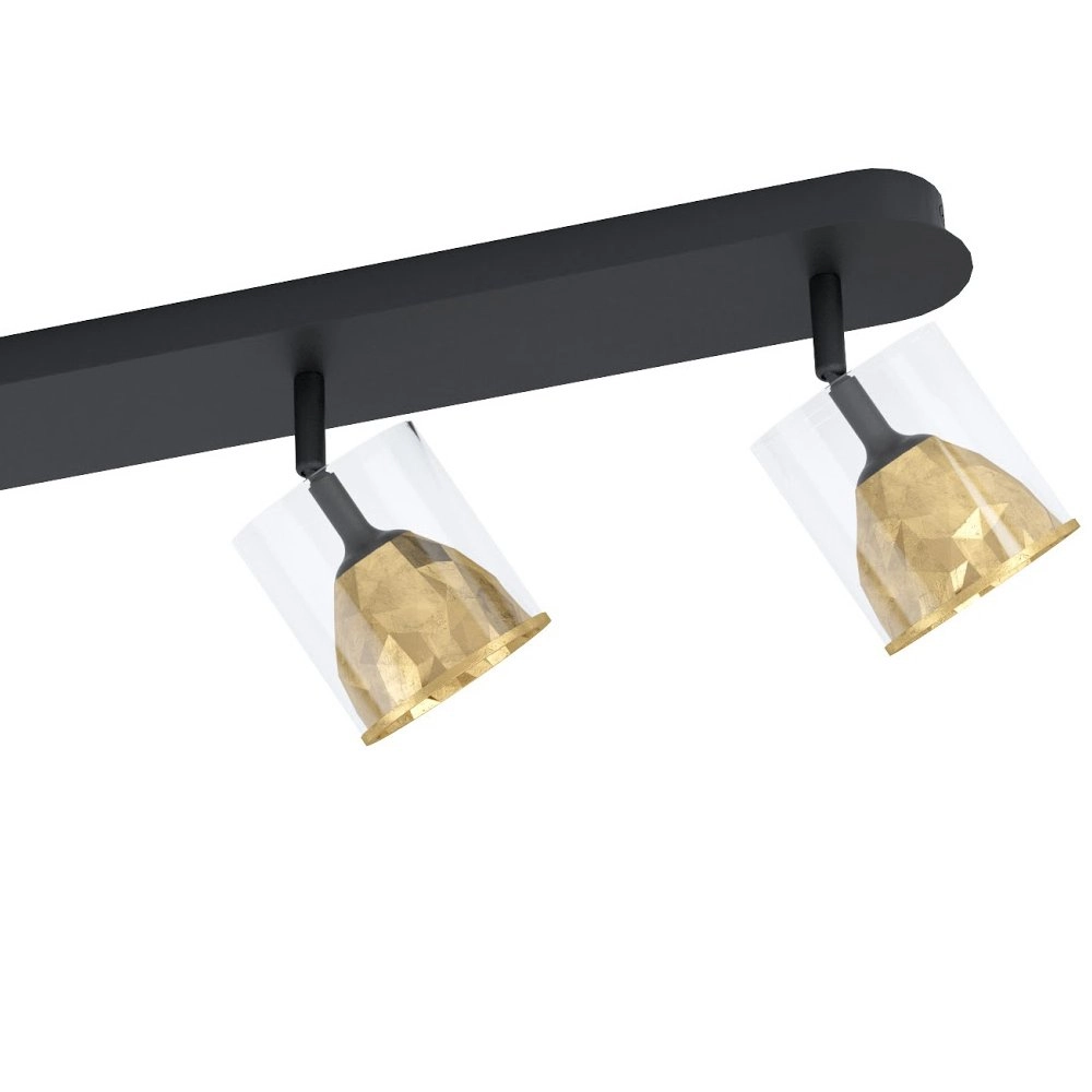 Plafonnier noir Melito avec 4 lumières dorées Stars of Light 9002759395766