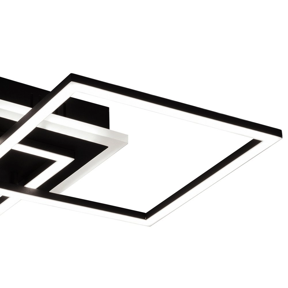 Plafonnier carré Venida 57cm noir Trio 4017807445084