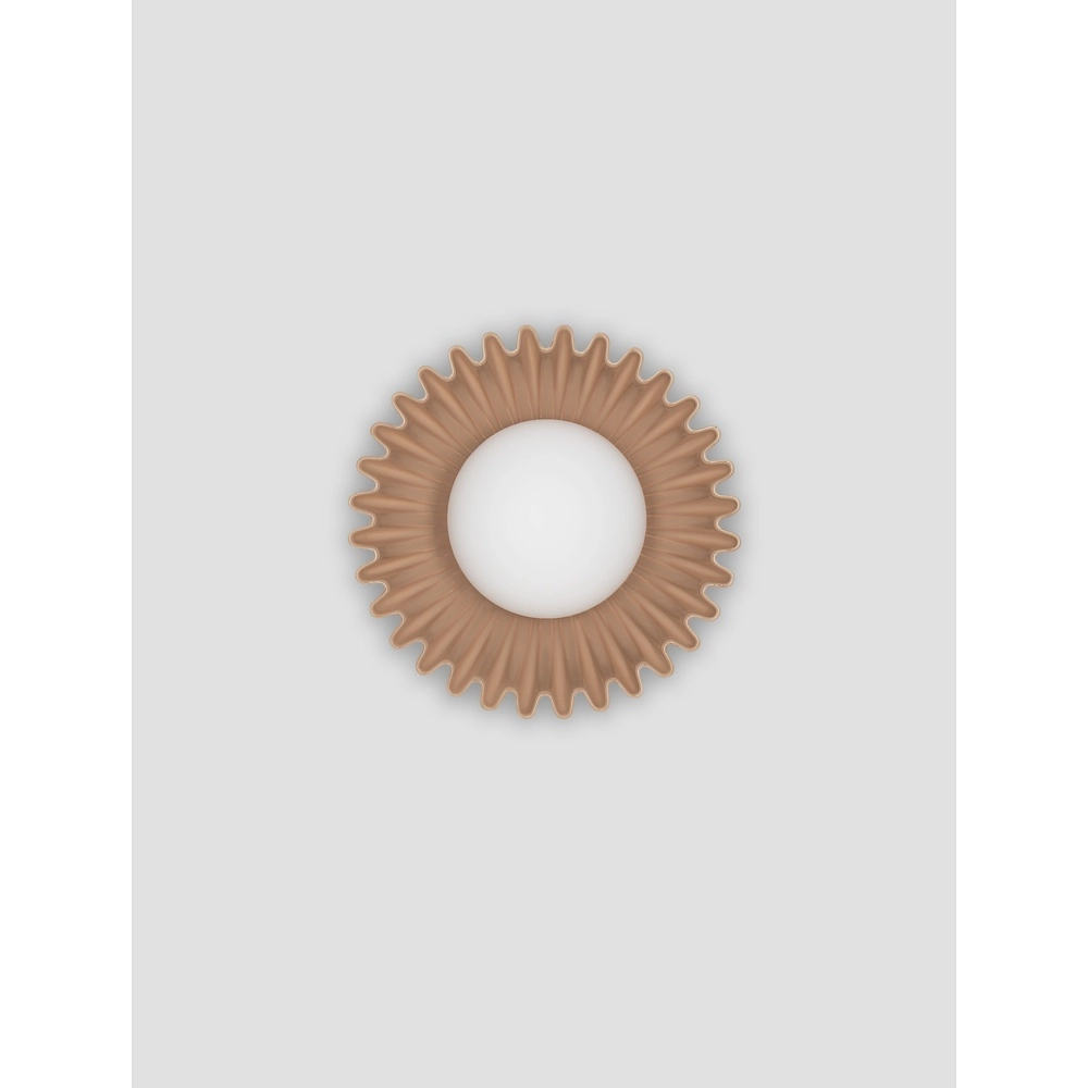 Applique murale Petel brun caramel avec verre blanc Lyora 5212017483973