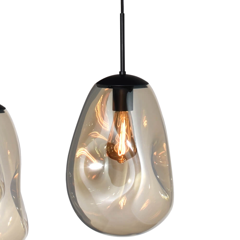 Lampe suspendue Lava Oval 6x verre doré Ø 22,5cm Masterlight 8718121290133