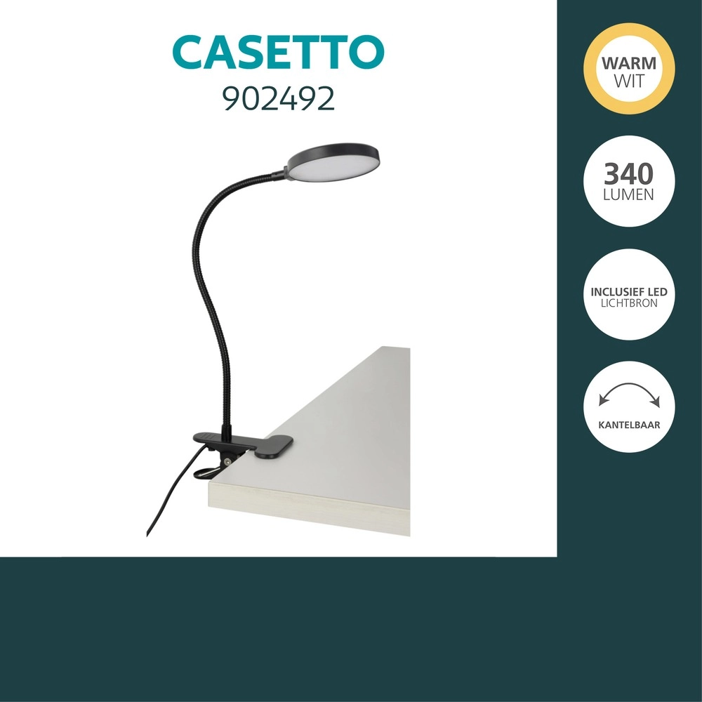 Lampe à pince Casetto Noir Eglo 9008606389278