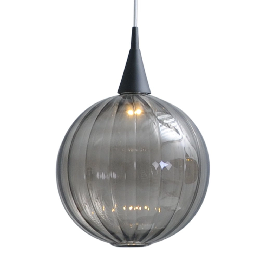 Lampe suspendue de table à manger noire Bocca avec 3 boules de verre blackline Masterlight 8718121213231