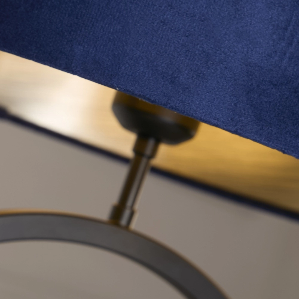 Lampe de table Elegant noir avec capuche bleue Searchlight 5053423305448