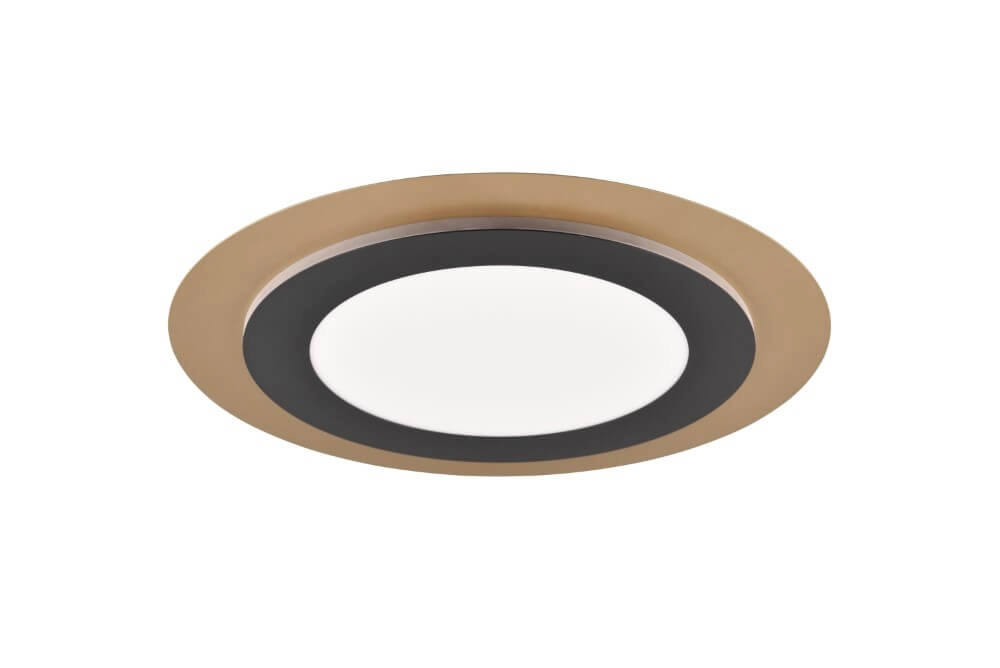 Plafonnier design rond Morgan noir avec de l'or Trio 4017807574425