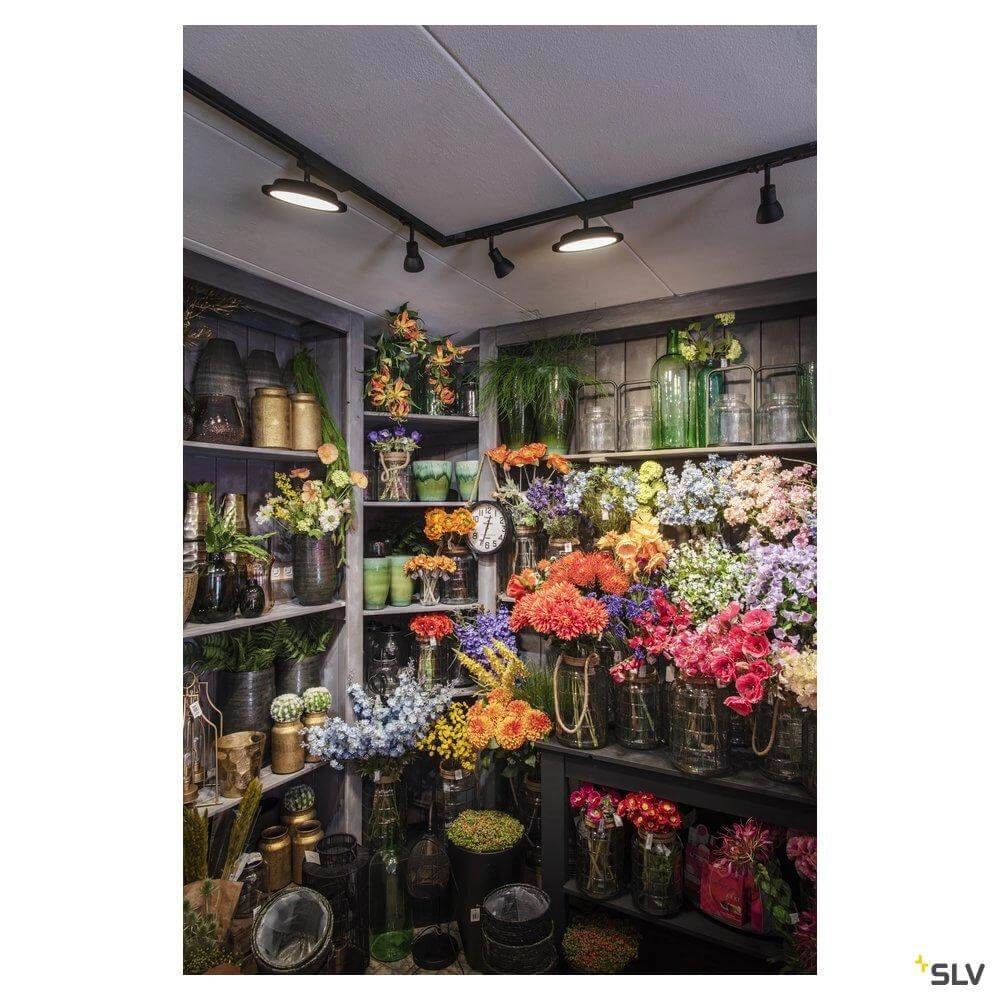 Panneau LED monophasé Panel Track rond noir SLV 4024163250856