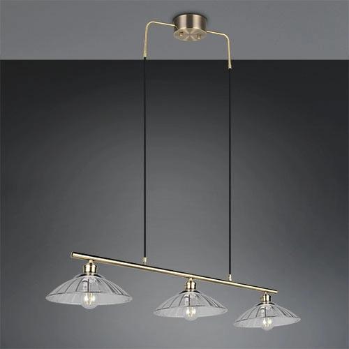 Lampe pendante classique Eluna Vieille laiton à 3 lumières Trio 4017807682526
