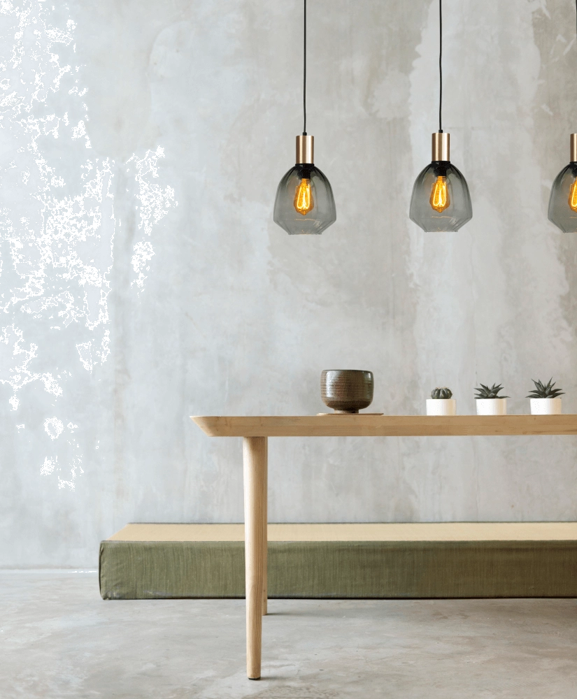 Lampe suspendue 3 lumières - dorée - Porto avec des lunettes vertes Nicolette Masterlight 8718121269702