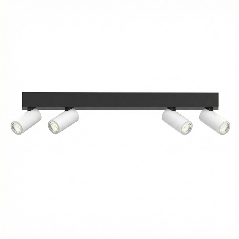 Spot de surface à 4 lumières Tevo Mini noir et blanc