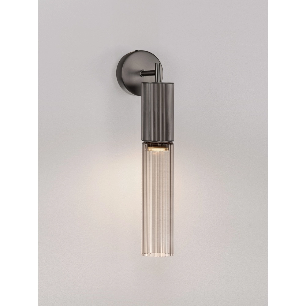 Lampe murale de conception Brielle anthracite avec verre moka Lyora 5212017495440